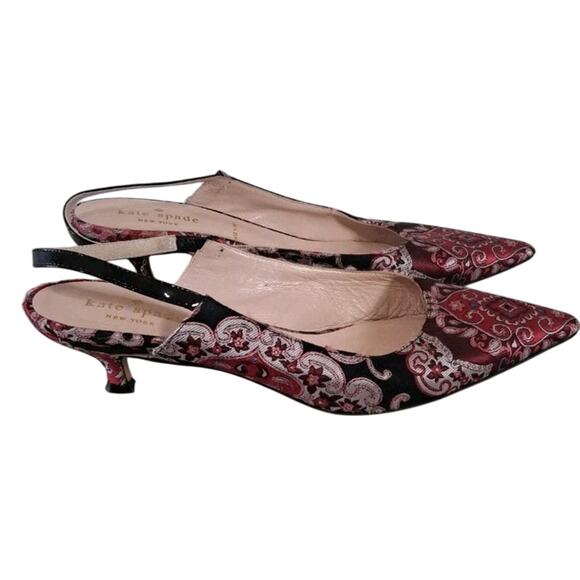 KATE SPADE Women's Valerie Pointed Toe Slingback Kitten Heel Pump 7M Broce - Picture 3 of 8